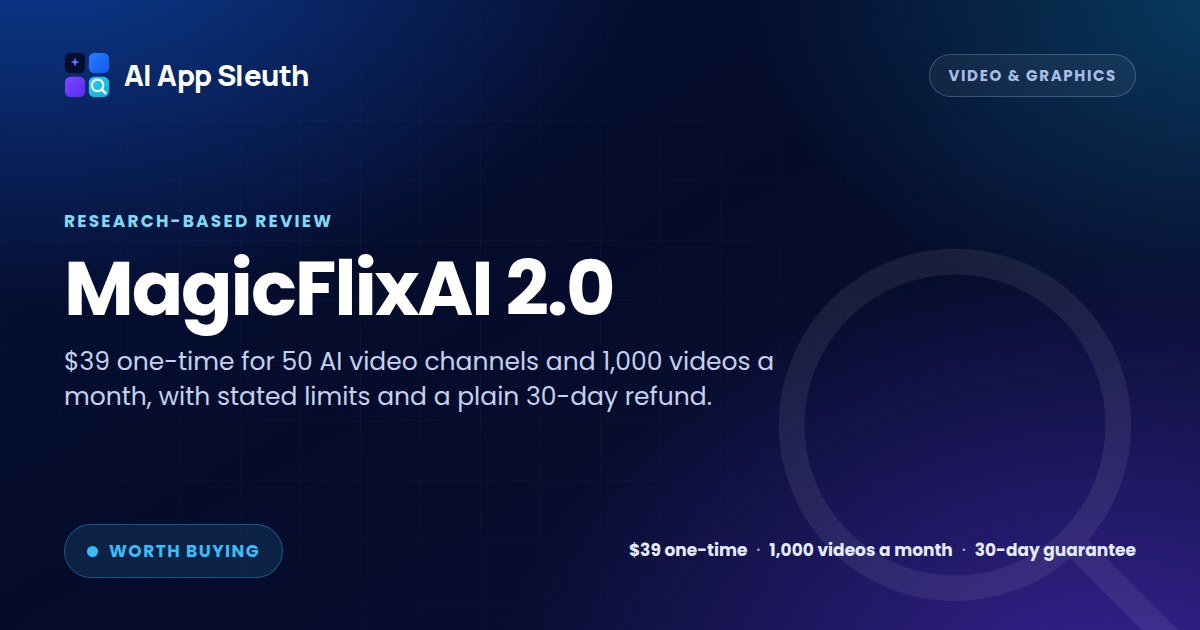 MagicFlixAI 2.0 review card: Worth Buying