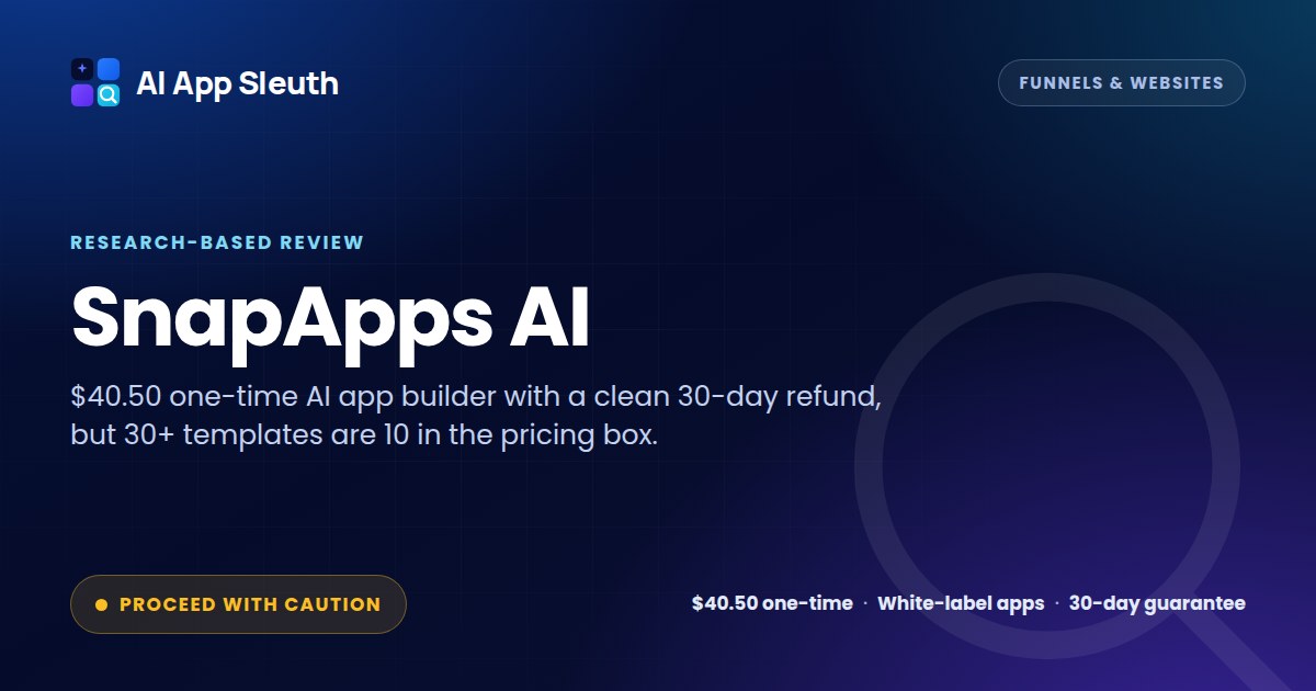 SnapApps AI review card: Proceed With Caution